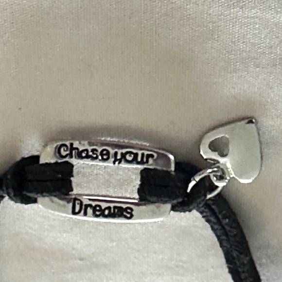 2/$10 Silver tone & double black Cord bracelet “Choose Your Dreams“ - Picture 2 of 15